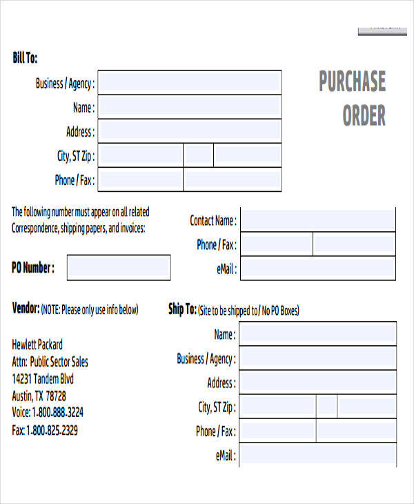 purchase order receipt