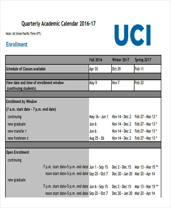 Uci Quarter Calendar - prntbl.concejomunicipaldechinu.gov.co