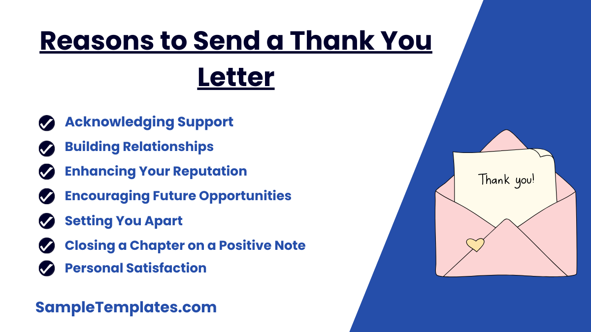reasons to send a thank you letter