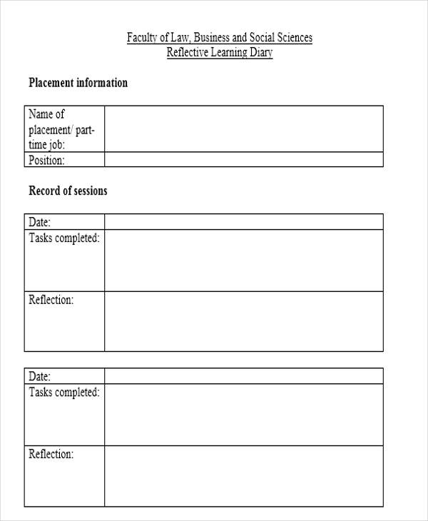 Reflective Practice Log Example