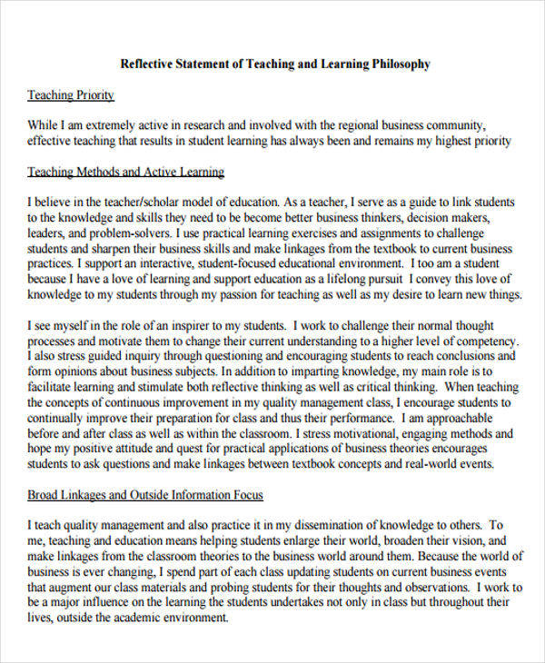 reflective teaching statement1