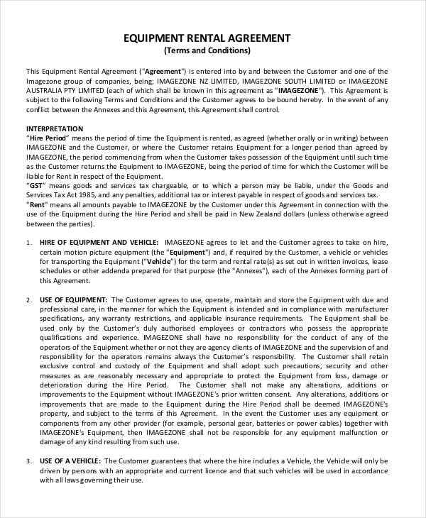 rental equipment contract2