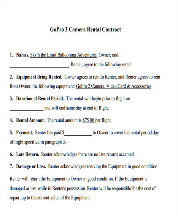 rental equipment contract3