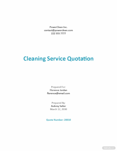 request quotation for cleaning services template