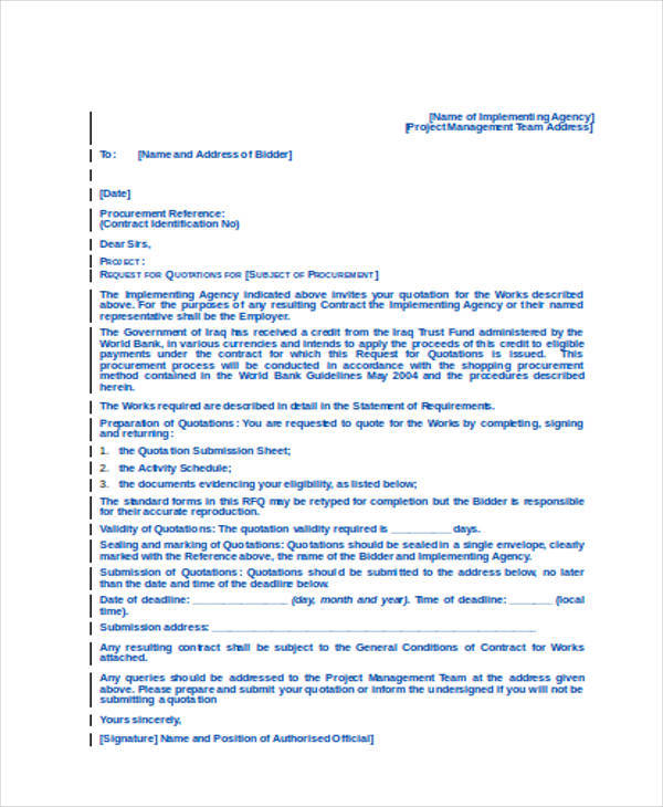 request quotation letter from consultant
