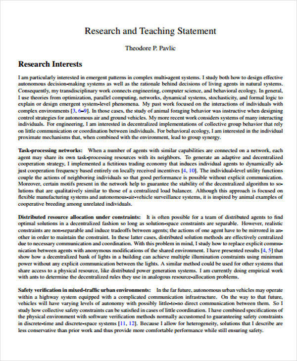 research teaching statement