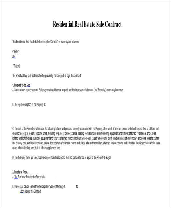 residential sales contract1