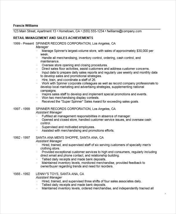 FREE 52+ Manager Resume Templates in MS Word