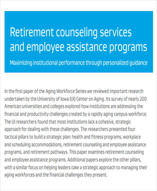 retirement assistance program