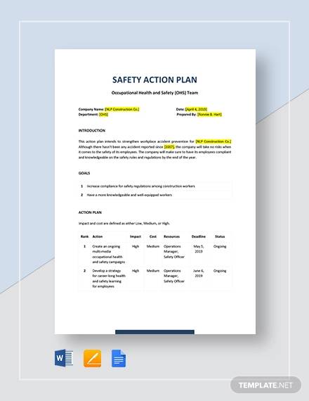 FREE 13+ Safety Plan Templates in Google Docs | MS Word ...