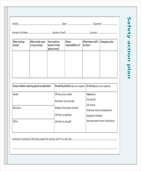 Safe Plan Of Action Template