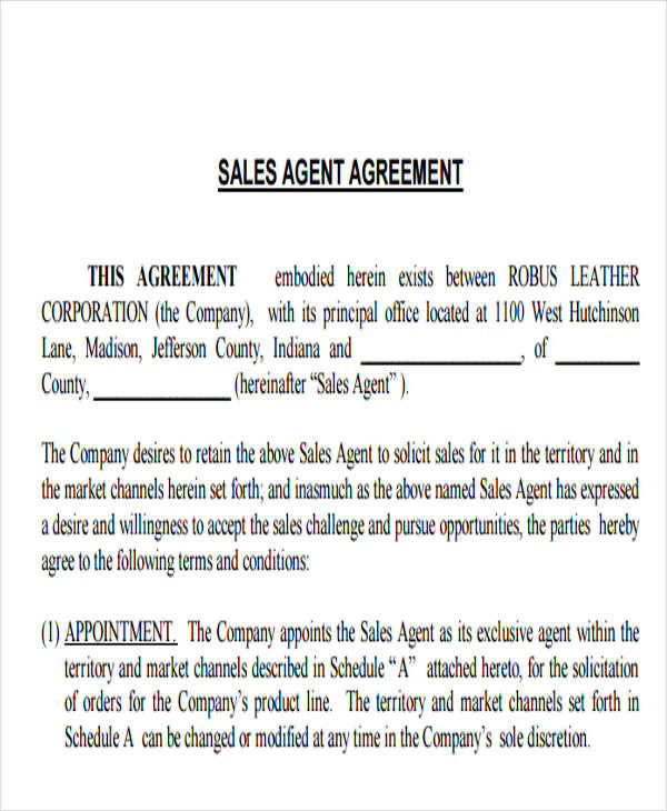 sales agent contract
