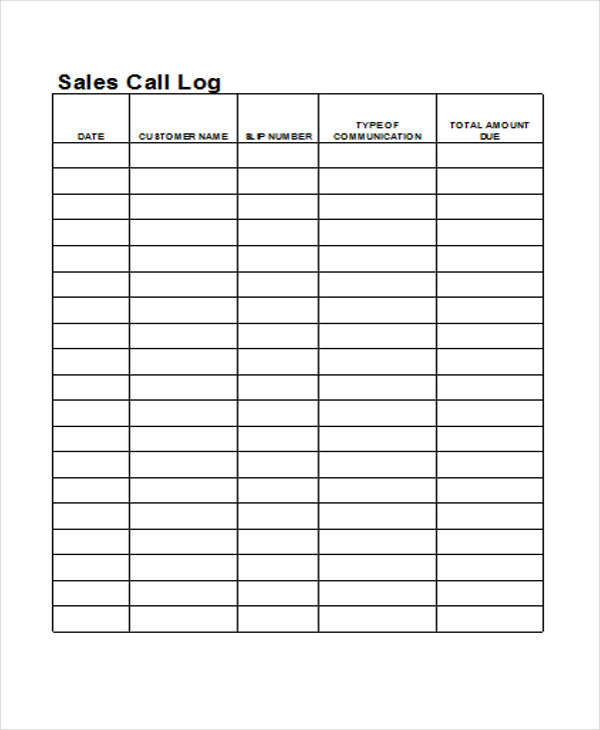 FREE 27+ Log Templates in Excel