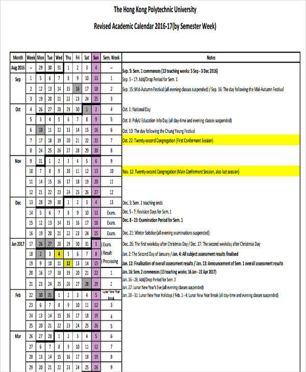 FREE 14+ Academic Calendar Templates in MS Word Pages Google Docs PDF
