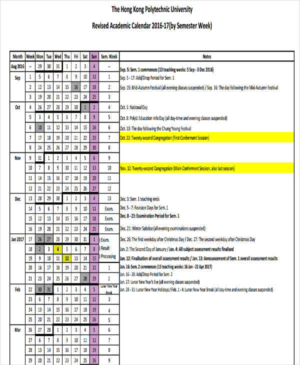 FREE 14+ Academic Calendar Templates in MS Word | Pages | Google Docs | PDF