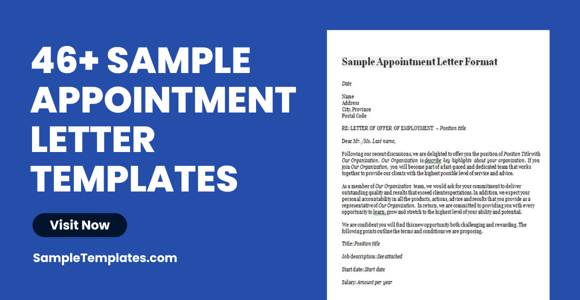 sample appointment letter templates