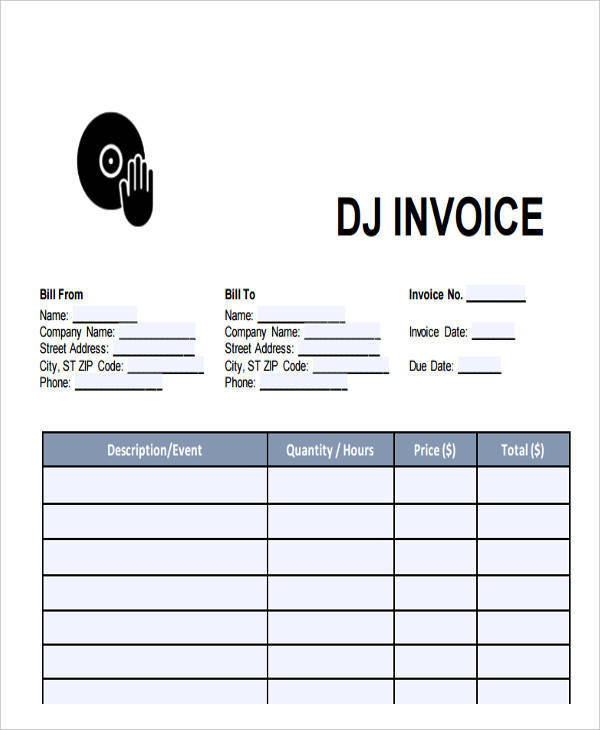 sample dj invoice2