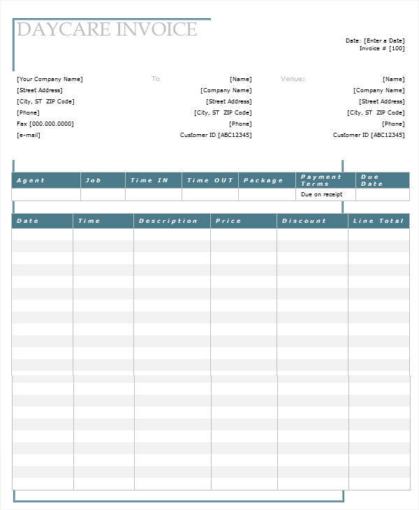 free 7 daycare invoice templates in ms word pdf