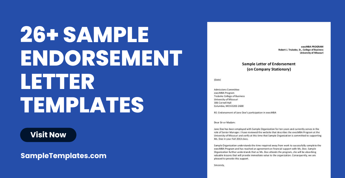 sample endorsement letter emplates