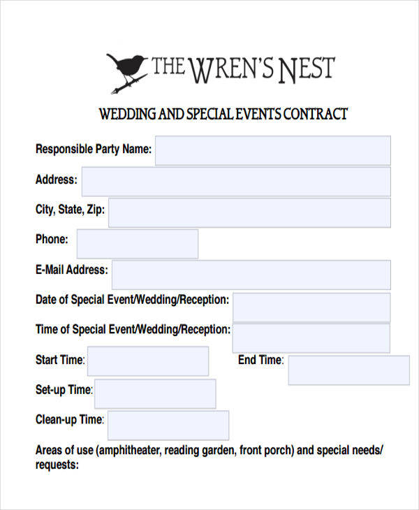 Wedding Contract Templates