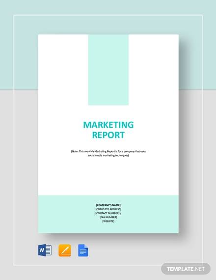 FREE 19+ Sample Marketing Report Templates in Google Docs | MS Word ...