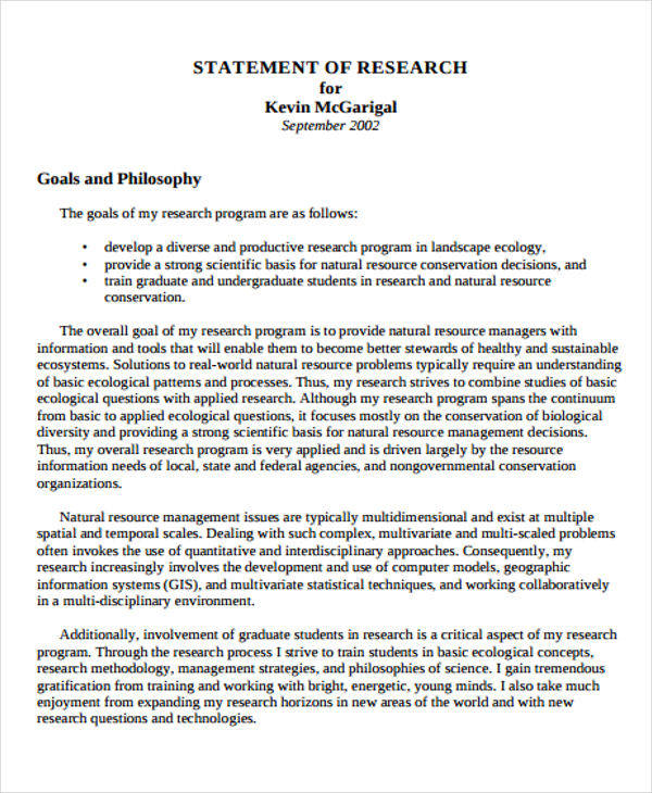 research statement philosophy