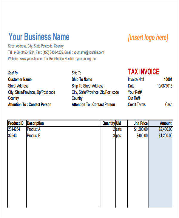 8 sales invoice free sample example format download