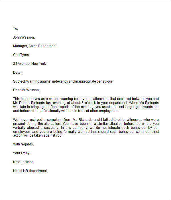 FREE How To Write A Warning Letter For Employee Conduct