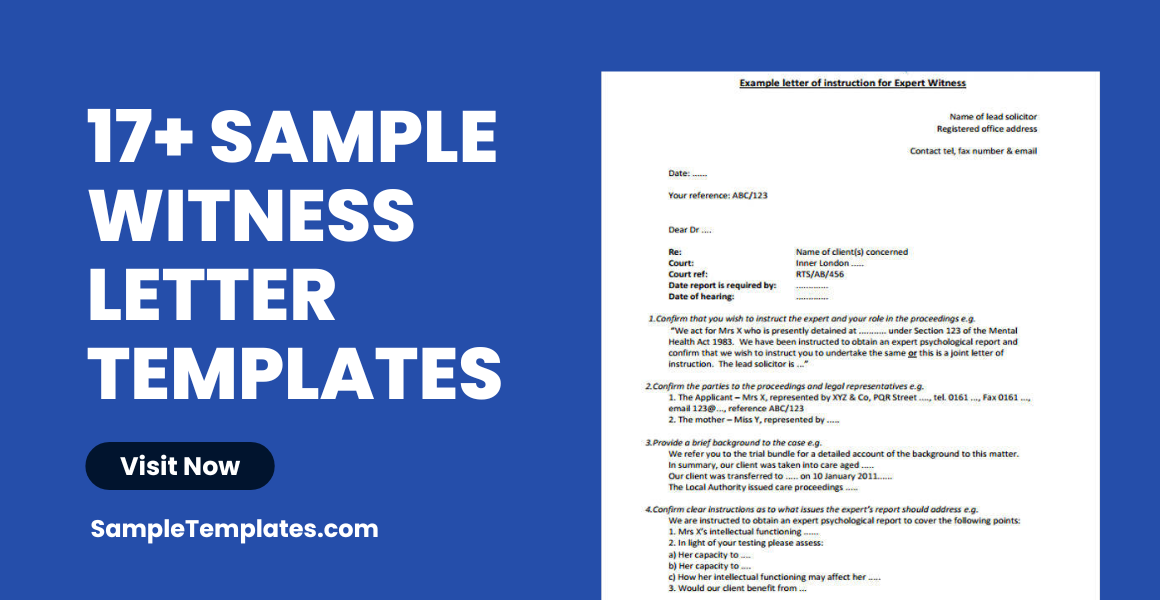 sample witness letter template
