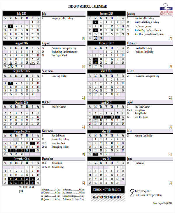 FREE 17 School Calendar Templates In MS Word PDF Google Docs Pages