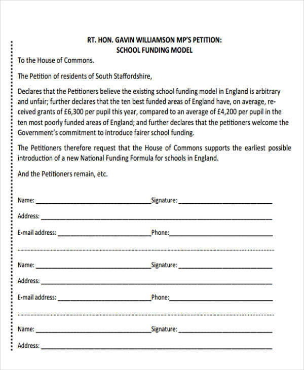school funding petition
