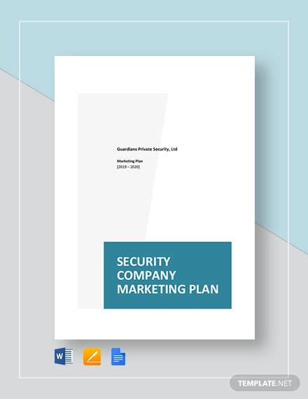 security company marketing plan template