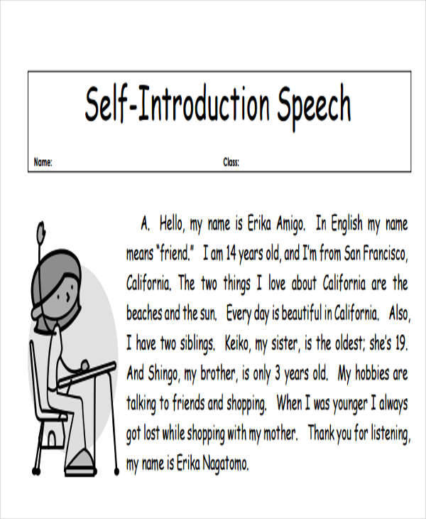 self introduction speech