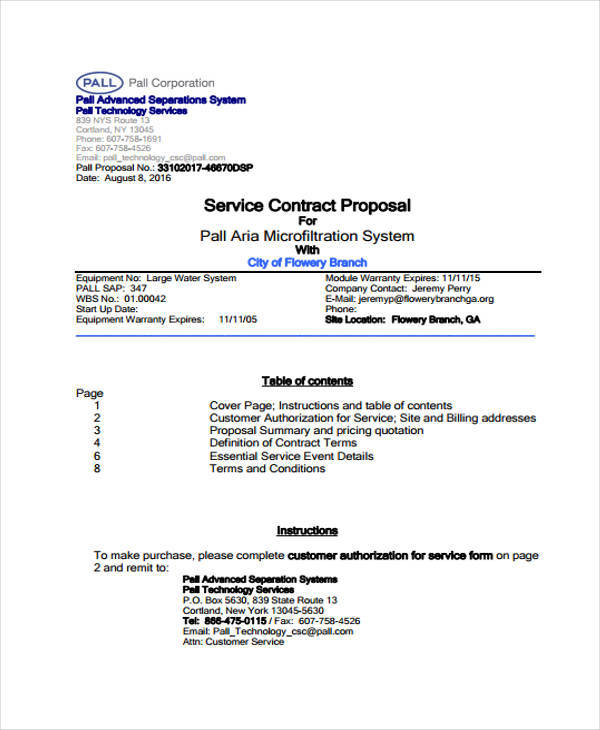 Contract Proposal Sample Letter