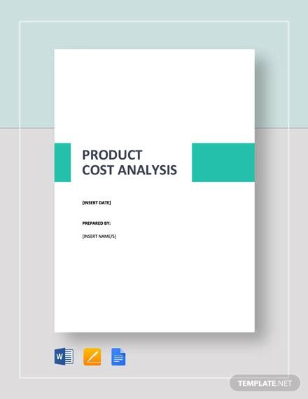 simple product cost analysis template