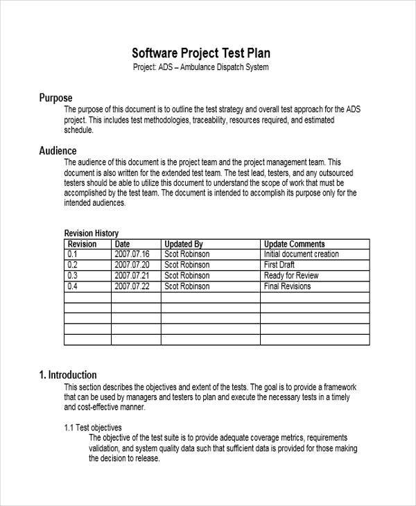 FREE 15+ Test Plans Samples & Templates in MS Word | PDF | Google Docs ...