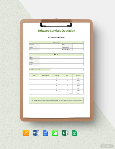 software services quotation template