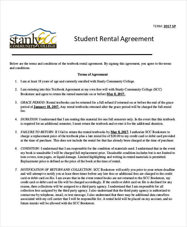 student rental contract