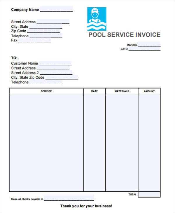 swimming pool cleaning service receipt1