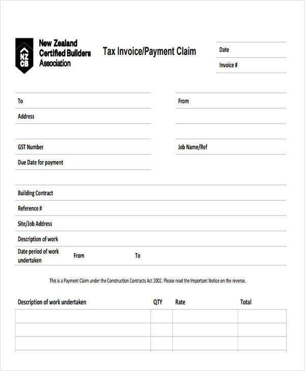 tax payment invoice