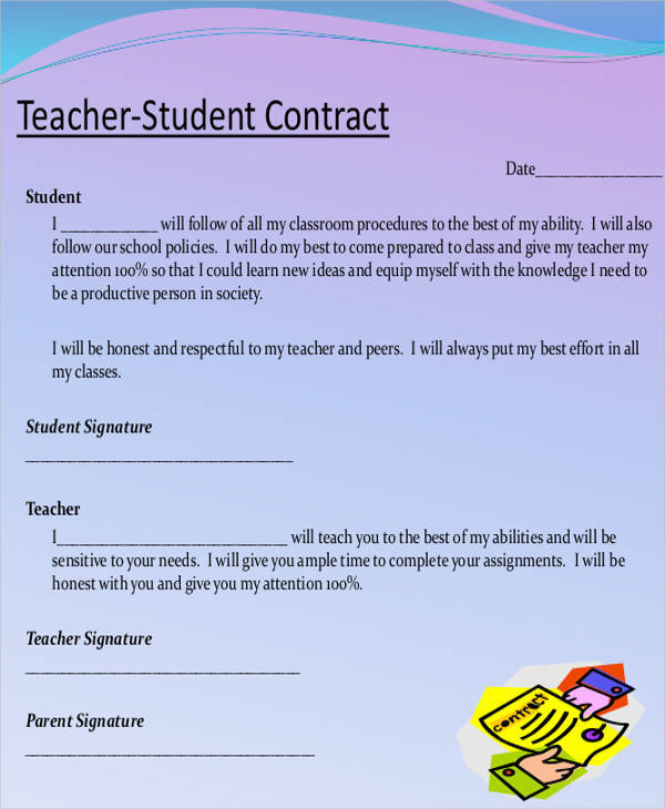 parent student contract template