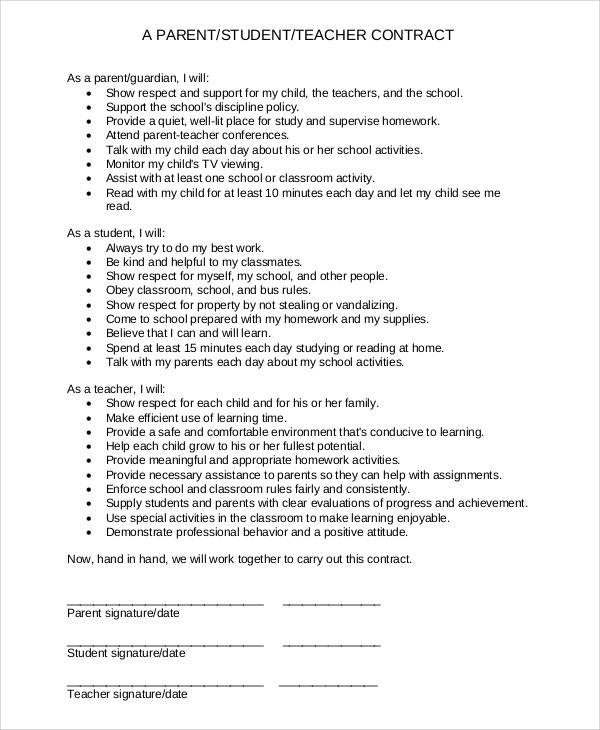 teacher student contract template1