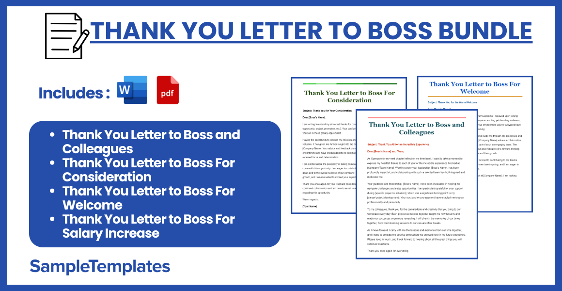 thank you letter to boss bundle