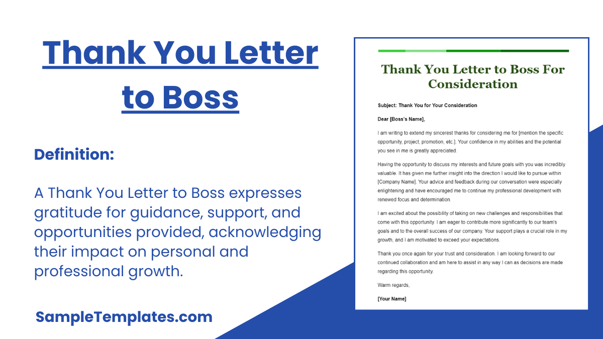 Thank You Letter to Boss