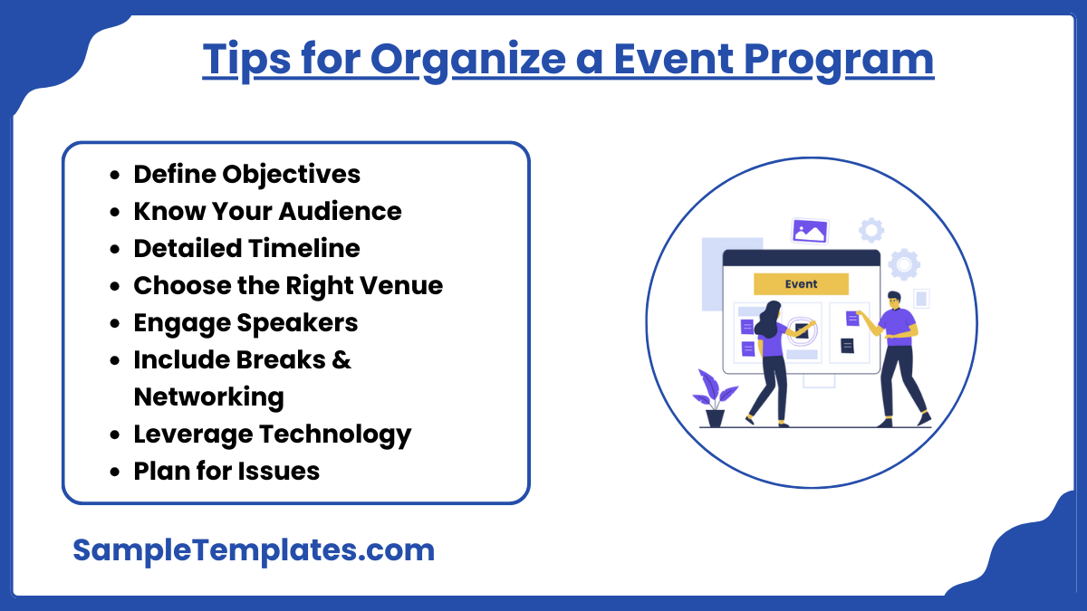 tips for organize a event program