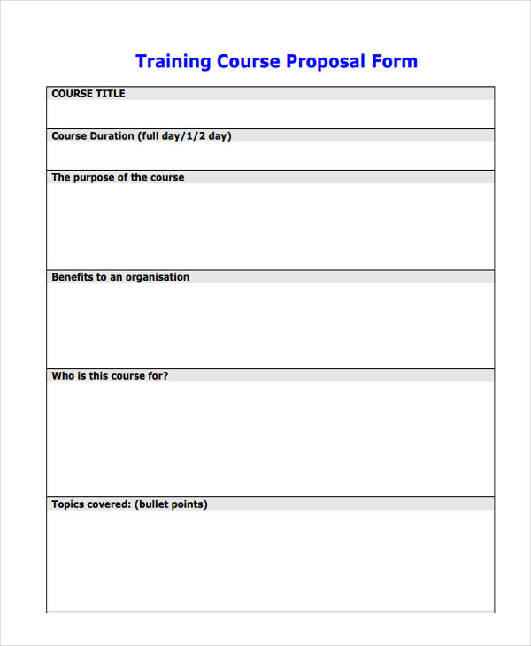 training course proposal