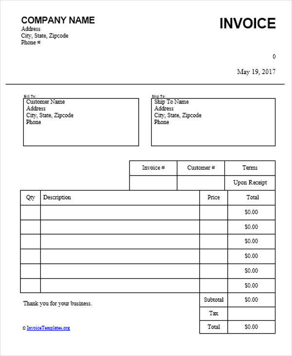 Car Rental Invoice Template