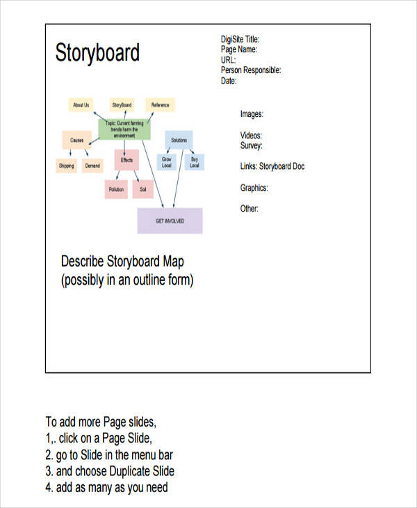 website design storyboard