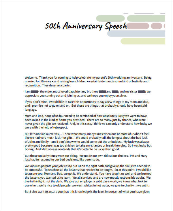 short speech for wedding anniversary