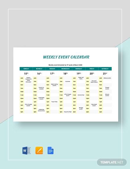 FREE 23  Event Calendar Samples Templates in PDF MS Word Google